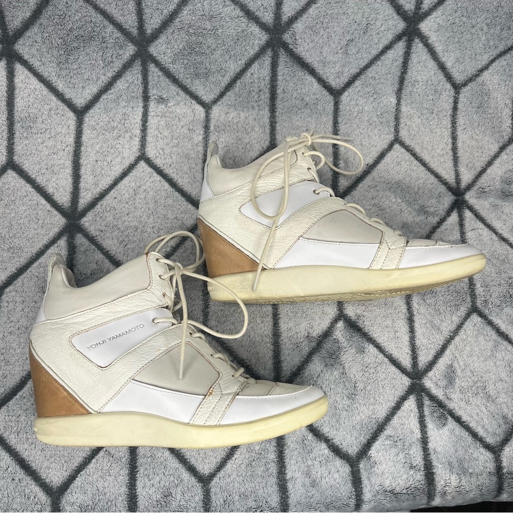 Y-3 by Yohji Yumamoto Sukita II Adidas Leather High Top Wedge Sneakers - Picture 3 of 9